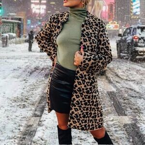 Aakaa S leopard print open jacket